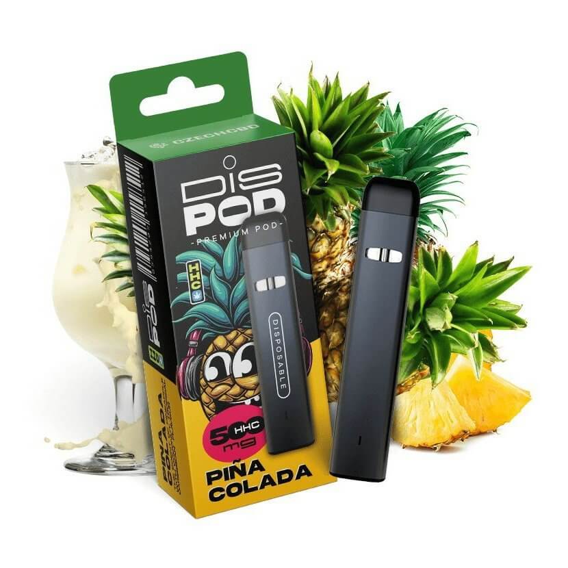 Vape de unică folosință cu conținut HHC cu aromă de pina colada, fără THC. 100% Legal.